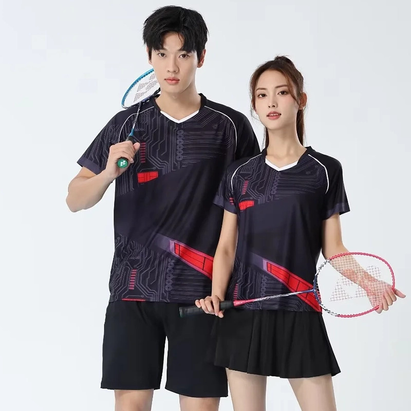 Table Tennis Shirt - Heren Badminton T-shirts Sneldrogend Tafeltennisshirts Mesh