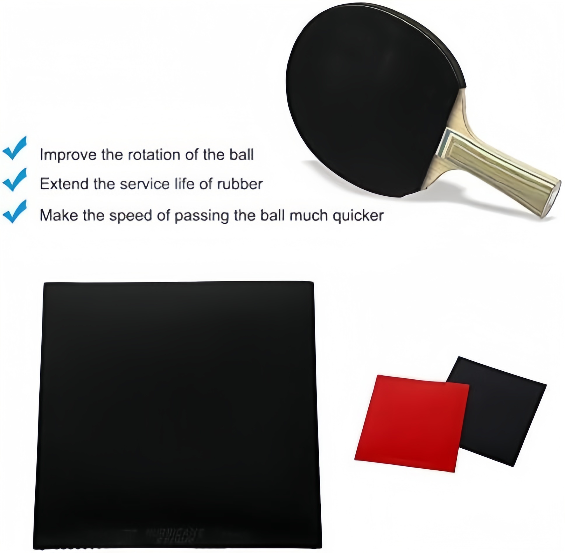 Table Tennis Protective Cover - 4mm Volledige Borddikte Tafeltennisrubber 2.2mm Harde