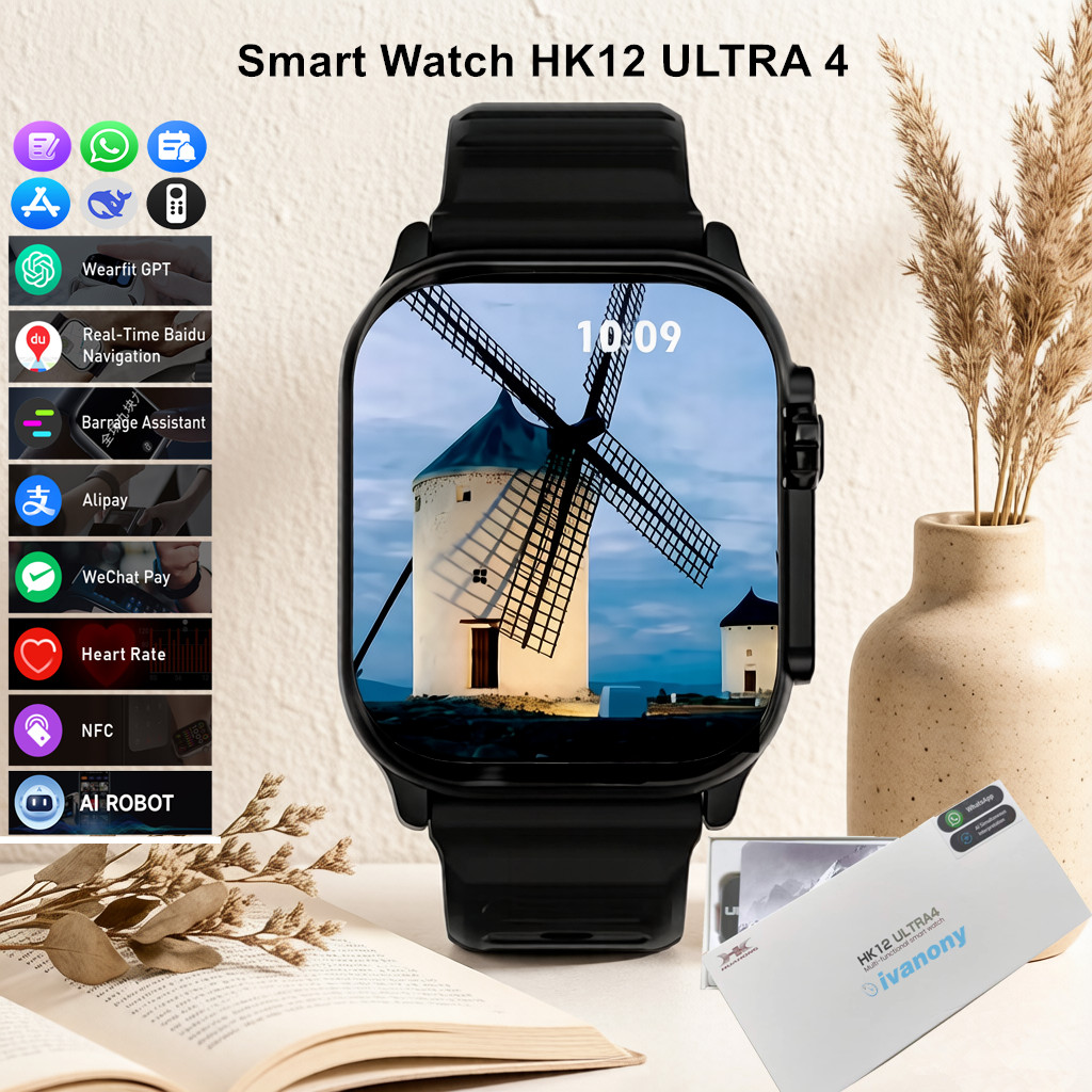 Table Tennis World - HK12 Ultra 4 Smartwatch Ondersteunt Whatsapp