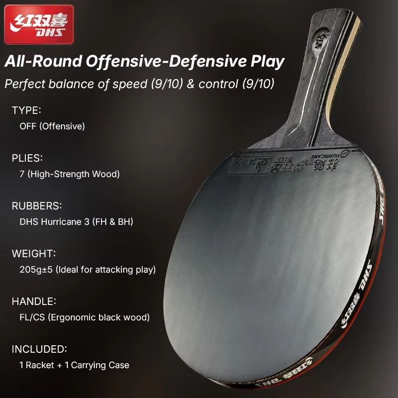 Origineel DHS DIAMOND Zwart 7- - Table Tennis Bat Butterfly recensie en prijs
